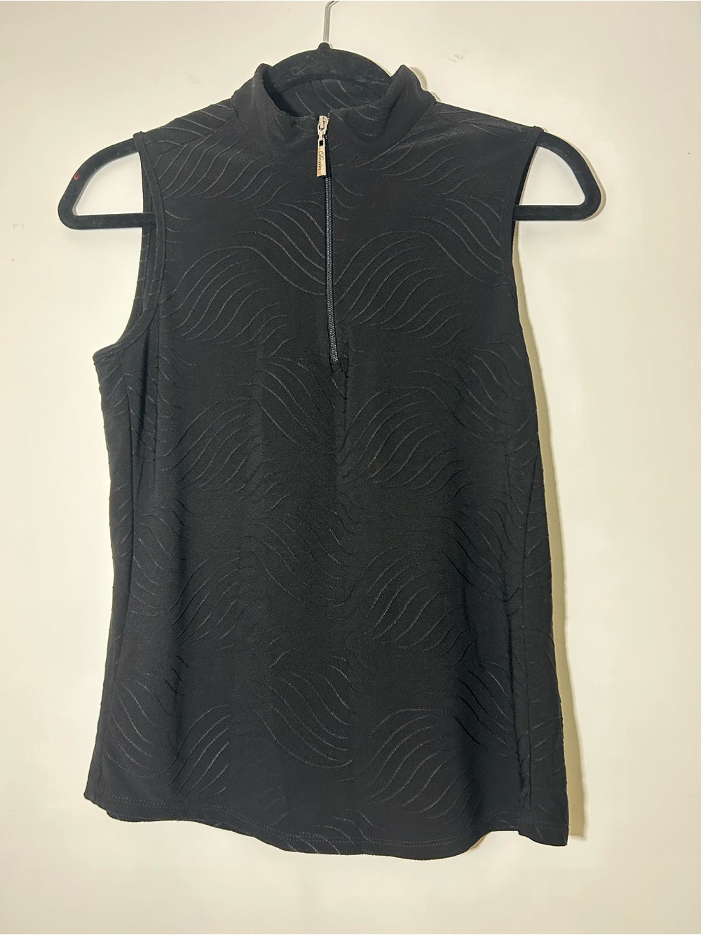 Dexim Black Sleeveless Quarter Zip Golf Shirt Size M